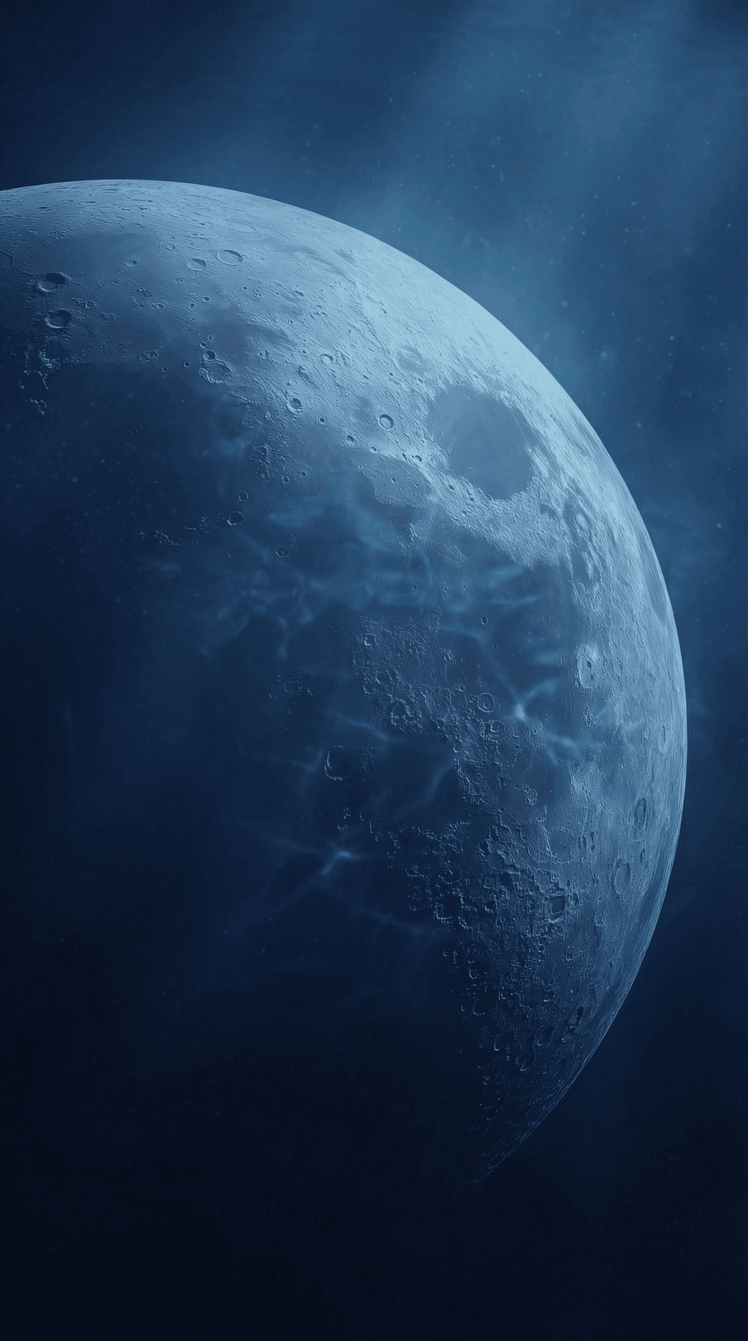 Crescent moon in deep space